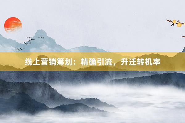 线上营销筹划：精确引流，升迁转机率